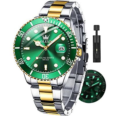 OLEVS Watches for Men with Date Luxury Big Face Waterproof Mens Wristwatch  Analog Dress Two Tone Stainless Steel Man Watch Luminous Relojes De Hombre