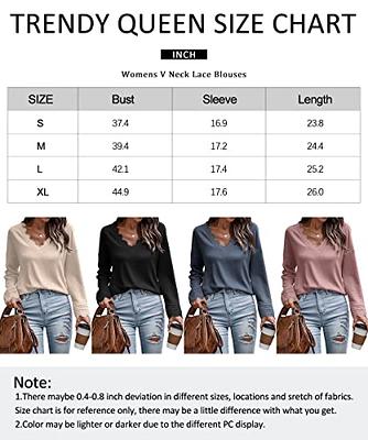 Trendy Queen Womens Fall Fashion 2023 V Neck Lace Crochet Long Sleeve  Shirts Ribbed Knit Dressy Casual Boho Blouses Tunic Tops Fashion Work  Clothing A-Black at  Women's Clothing store