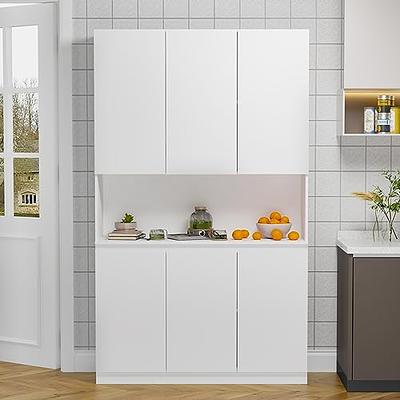 Gymax 2-Door Tall Storage Cabinet Kitchen Pantry Cupboard