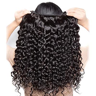 Deep Wave Bundles Human Hair 14 16 18 Inch Brazilian 100% Unprocessed  Virgin Human Hair Double Weft Deep Curly Weave Natural Black 