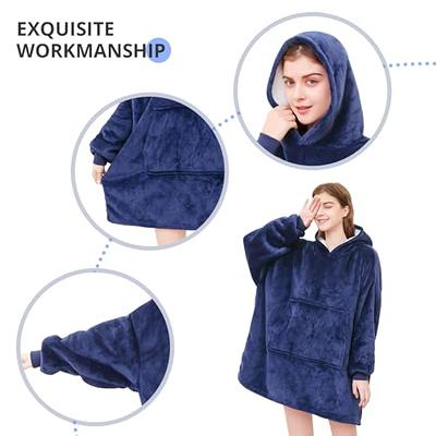  JOYWOO Wearable Blanket Hoodie, Oversized Sweatshirt for Adults  Women Men, Gift, Cozy and Fuzzy Sherpa with Zipper and Giant Pocket : Home  & Kitchen