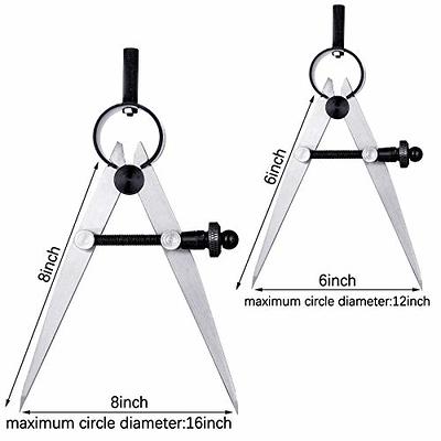 ZLKSKER 8 inch Adjustable Lockable Steel Wing Divider, Leather Compass for Woodworking & Leather Craft, Marking & Scribe Tool