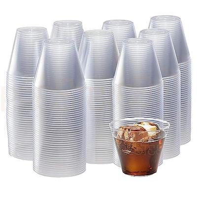 Prestee Small Clear Plastic Cups, 5 oz. 100 Pack, Hard Disposable Cups,  Plastic Wine Cups, Plastic Cocktail Glasses, Plastic Drinking Cups, Plastic