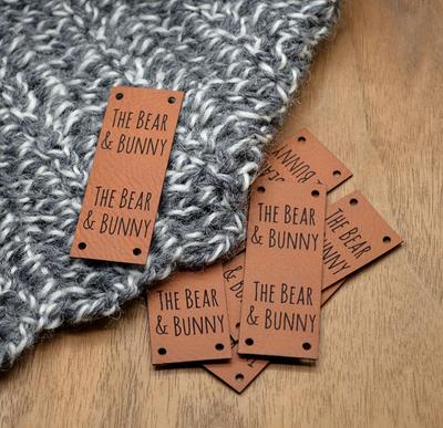 Leather labels for crochet, labels for knitting, custom leather