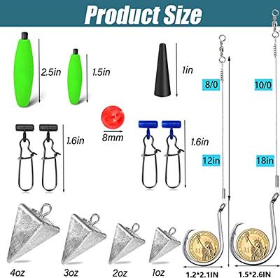 SEAOWL 78 Pcs Saltwater Surf Fishing Kit Fish Finder Rig,Tackle