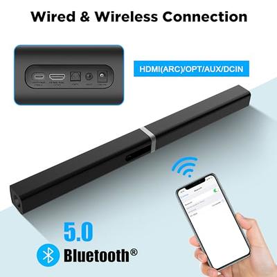 Sound Bar, 50W Sound Bars for TV, 5.0 Bluetooth TV Sound bar, Wired &  Wireless Soundbar, ARC/Optical/AUX Connection, Separable Soundbar 31 inch 