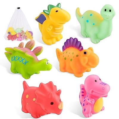 Mold Free Dinosaur Bath Toys for Toddlers, 6 Pcs No Hole No Mold
