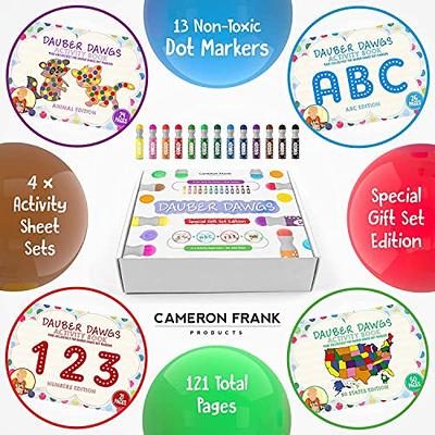 Cameron Frank Produc Washable Dot Markers 36 Pack with 121 Activity Sheets  for Kids, gift Set with Toddler Art Activities, Preschool children Arts cr