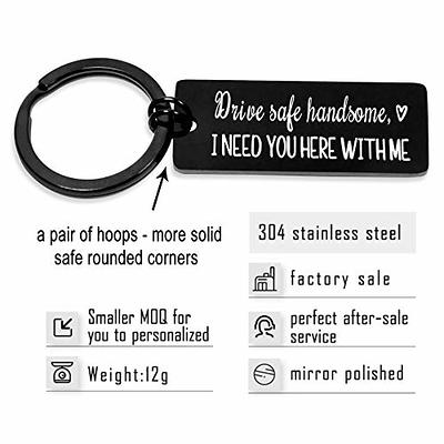 Key Chains Be Safe and Come Back to Me Keychain - Drive Travel Driver Trip Loved One Special Gift Traveler -Truck with Letter