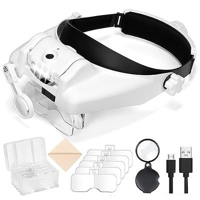 VISION AID 30X Hands-free Magnifying Glass 21 LED Lights Magnifier for  Coins Jewelry Crafts Hobby Reading Soldering Bead Jewelers Loupe 