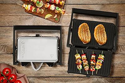 VEVOR Electric Contact Grills, 1500W Indoor Countertop Panini Press Griddle, Sandwich Maker with Non Stick,2 Reversible Iron