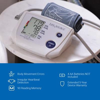 Life Source A&D Medical Home Blood Pressure Monitor With Case Adjustable  Cuff