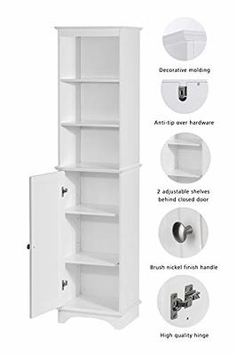 Spirich Home Slim Bathroom Storage Cabinet, Free Standing Toilet