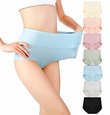 QOVOQ Women's Cotton Underwear Full Coverage High Waisted Stretch