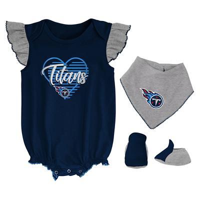 Tennessee Titans Newborn & Infant Little Champ Three-Piece Bodysuit, Bib &  Booties Set - Navy/Light Blue