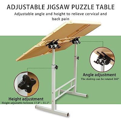 Puzzle Table with Legs Angle & Height Adjustable, Tilting Table with 4  Wheels for 1500 Piece