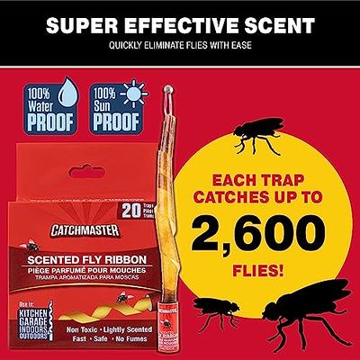 Fly Killer Bug Trap Disposable Fly Trap Paper Strip Pest Control Sticky Glue  Paper Non-Toxic Easy To Use Indoor Outdoor Use