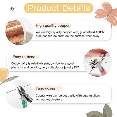 MIKIMIQI 2 Pack Jewelry Wire Craft Wire 20 Gauge Tarnish Resistant Jewelry Beading Wire Copper Beading Wire for Jewelry Making Supplies and Crafting