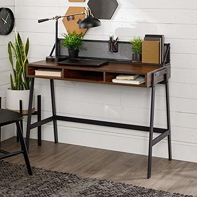 Walker Edison - Industrial Wood 3-Drawer Computer Desk - Dark Walnut