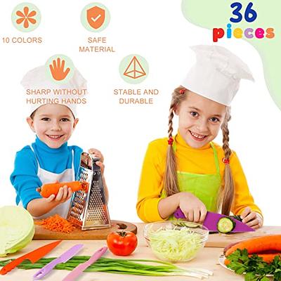 36 Pcs Kids Plastic Kitchen Knives Children's Safe Cooking Knives