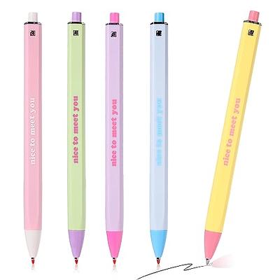 Mr. Pen- Retractable Gel Pens with Rose Gold Ring and Ball, 6 Pack, Morandi  Barrels, Japanese Black Gel Pens, Fast Dry, Gel Pens Fine Point 0.5mm