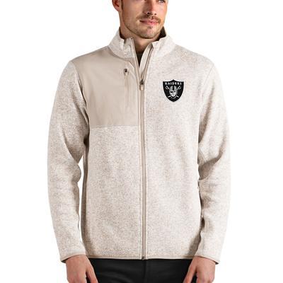 Women's Antigua Las Vegas Raiders Heather Gray Victory Full-Zip