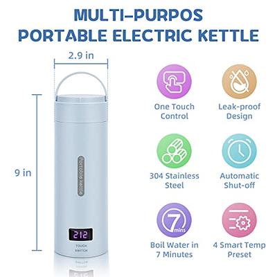 Portable Travel Electric Kettle, 350ml Small Electric Tea Kettle, Mini  Portable Hot Water Boiler Stainless Materials Automatic Shut off and Dry