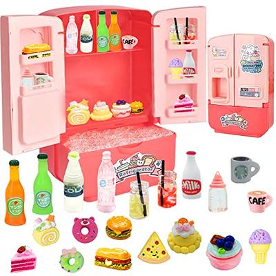 deAO Kitchen Appliances Toys - 39 PCS Play Kitchen Accessories and Cute  Doll,Kids Kitchen Pretend Play Set with Toy Refrigerator,Toaster,Blender