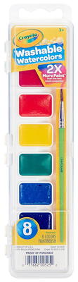 Color Swell 6 Pack Watercolor Paint Pack with Wood Brushes 8 Washable Colors