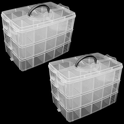 3-Tier Stackable Storage Containers with Dividers - 18 Adjustable