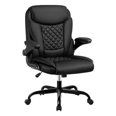 Ergonomic Desk Chair with Lumbar Support and Rocking Function-Black | Costway