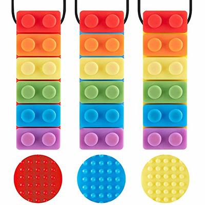 D7WF Sensory Chew Necklace Teether Chew Silicone Chewy Necklace Oral- Motor  Chewy Teether Chewing Pendant Toy for Boys Girls