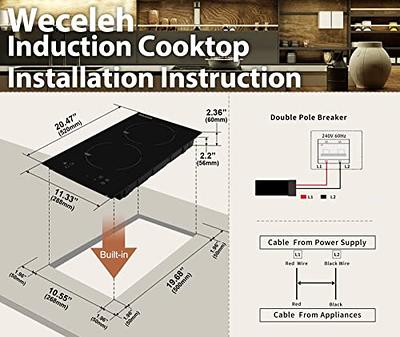 Weceleh Portable Double Dual Induction Cooktop 2 Burner, Two Burner  Induction Cooktop Stovetop Hot Plate Countertop Burner Cooker, 1800W, 9  Power