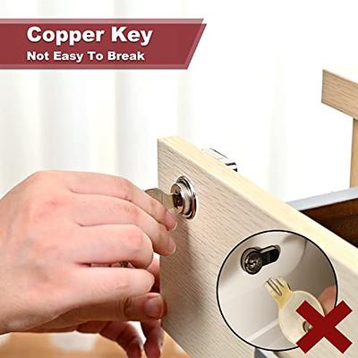 4 Packs Drawer Locks Cabinet Locks Keyed Alike Letter Box Locks 20mm  Cylinder Cam Locks Office Desk Locks with 8 Keys for Home Furniture  Cupboard