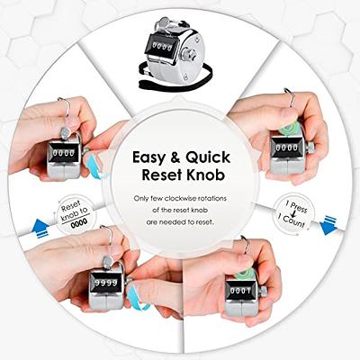 Handheld 4 Digital Tally Counter Mechanical Manual Palm Clicker Number Count  Assorted 8 Color Tally Counter Number Count