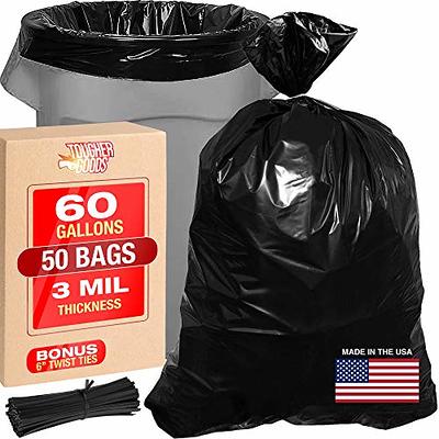 Aluf Plastics Heavy Duty 55 Gallon Trash Bags - (Value 50 Pack) - 1.5 MIL