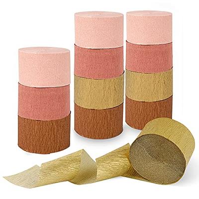 Streamers Party Decorations, 12 Rolls 984 Feet Rose Gold Crepe