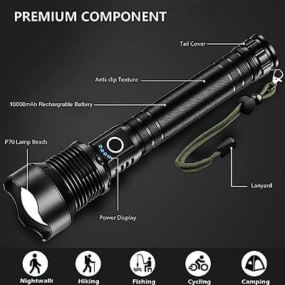 Led Brightest Flashlights High Lumens Rechargeable, 250000 Lumens