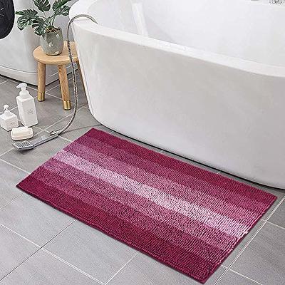 MontVoo Bath Mat Rug 17 inchx27 inch Quick Dry Super Absorbent Rubber Backed Bath Rugs Mats for Bathroom Non Slip Gray Bathroom Rugs Washable, Size