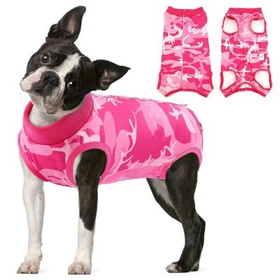 Kuoser Dog Surgical Recovery Suit Dog Cat Onesie after Surgery,Pink,L