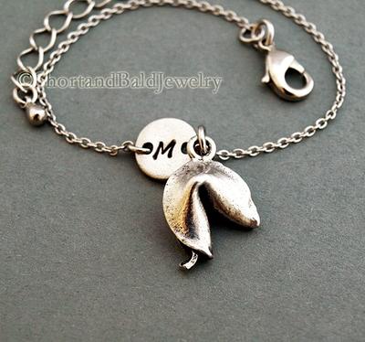 Fortune Cookies Bracelet, Lucky Charm, Antique Silver, Initial Friendship,  Mothers, Adjustable, Monogram - Yahoo Shopping