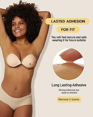 Niidor Adhesive Bra Strapless Sticky Invisible Push up Silicone Bra for  Backless Dress with Nipple Covers Nude(C Cup) - Yahoo Shopping