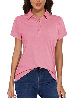 Women's 3/4 Sleeve V Neck Golf Shirt Mositure Wicking Performance Sports  Polo T Shirt Tops for Women