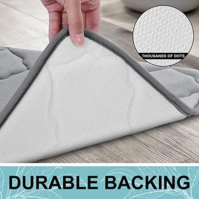 Buganda Memory Foam Bath Mats Soft Absorbent Bathroom Rugs 17 x 47, Grey  