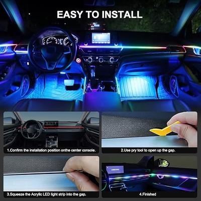 MIHAZ Car Led Strip Lights Interior 5 in 1 Acrylic Ambient