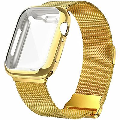 MioHHR Slim Metal Bands Compatible with Apple Watch Band Series 9/ 8/7(45mm 41mm),Series SE 6/5/4(40mm 44mm),Series 3/2 /1(38mm 42mm), Ultra 2 1