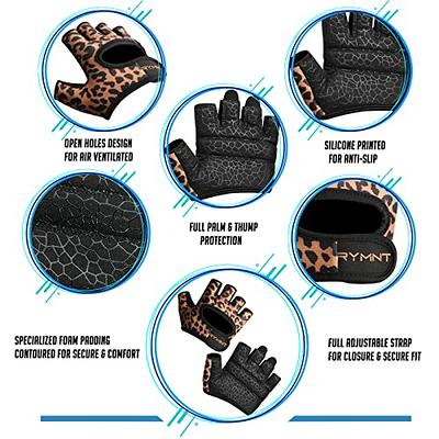 RYMNT Minimal Weight Lifting Gloves,Short Micro Workout Gloves Grip Pads  with Full Palm Protection & Extra Grip for Men Women  Weightlifting,Gym,Exercise Training Black Small (Women)/XS(Men)