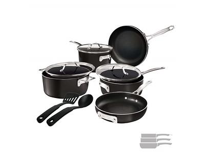 Gotham Steel GOTHAM STEEL 1129 Cookware Set, Aluminum, Black, 10