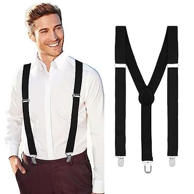 Women Men'S Shirt Clip-On Braces Elastic Slim Suspender 1inch Wide
