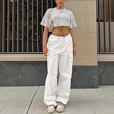 Womens Cargo Pants Baggy High Waist Y2K Parachute Wide Leg Straight Trousers  Teens Modern Drawstring Plus Size Ankle Fairycore Cargos Clothes White Cargo  Pants for Women - Yahoo Shopping